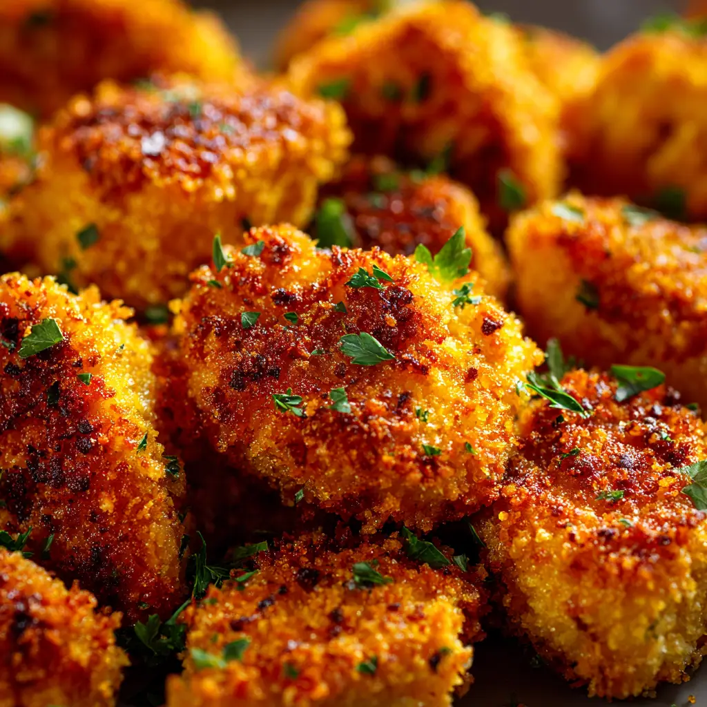 Crispy Baked Ranch Chicken (The Easiest, Juiciest Recipe!) 1 Breaded ranch chicken breasts arranged on a wire rack over a baking sheet, ready to go into the oven.