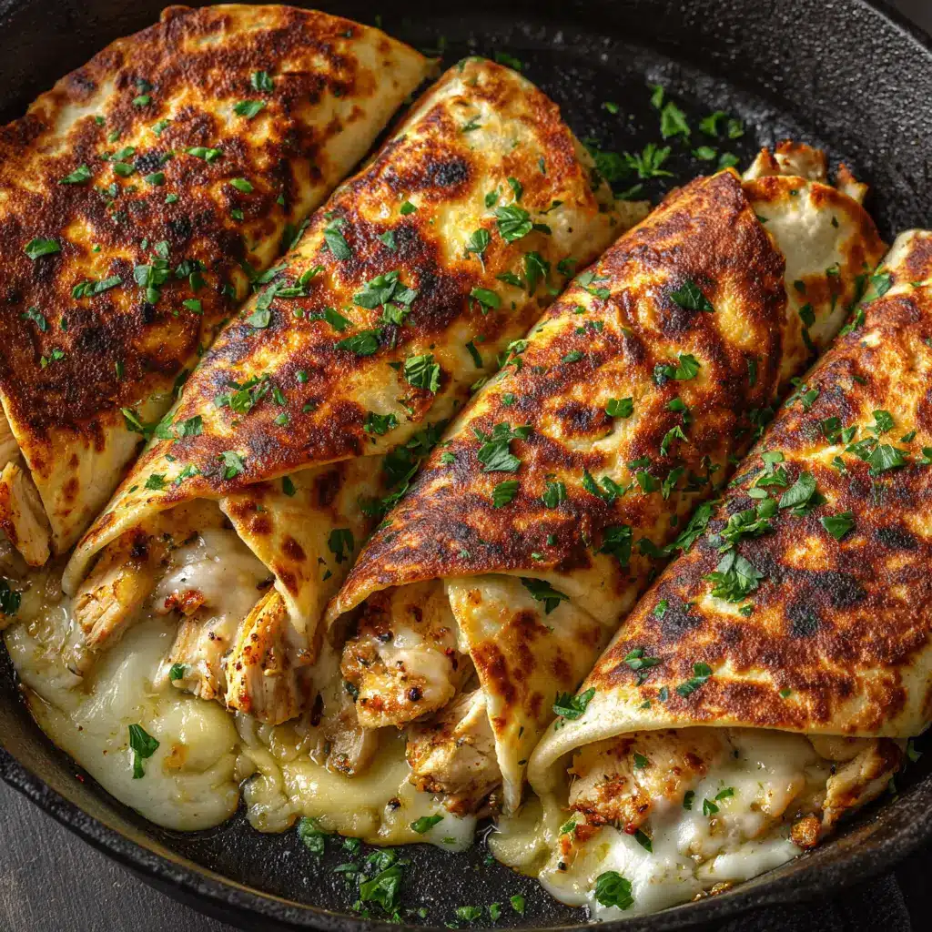 A mixing bowl filled with the creamy chicken wrap filling, showing shredded chicken mixed with cream cheese and herbs before being added to the tortillas.