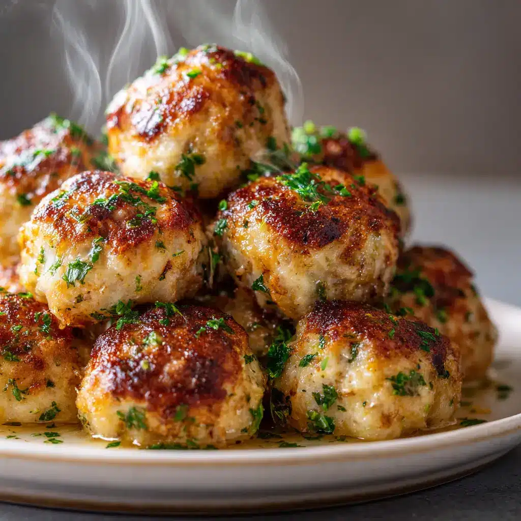 Garlic Parmesan Chicken Meatballs: The Juiciest, Most Flavorful Recipe 2 A bowl of uncooked ground chicken mixed with parmesan, parsley, and other seasonings for the garlic parmesan chicken meatballs.