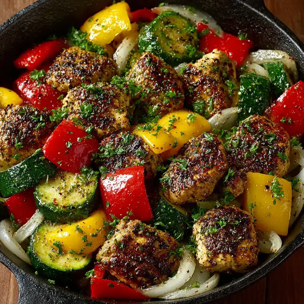 Low-Carb Chicken and Vegetable Skillet (Ready in 30 Mins!) 2 A close-up view of the keto chicken and vegetable skillet, showing the texture of the seared chicken and tender-crisp broccoli.