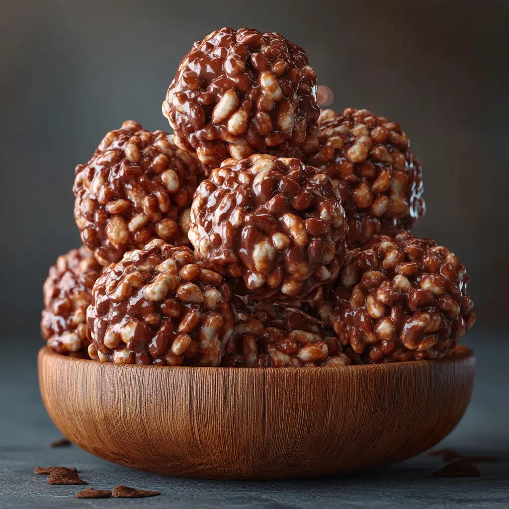 Chocolate Rice Krispie Balls (The Easiest No-Bake Treat!) 2 A large pot showing chocolate chips and marshmallows melting into a smooth, glossy mixture for chocolate cereal balls.