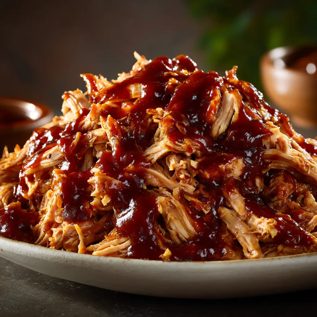 Slow Cooker BBQ Chicken (Easy, Juicy & Flavorful) 2 Raw chicken breasts placed in the bottom of a slow cooker, seasoned with a spice rub and ready for the BBQ sauce.