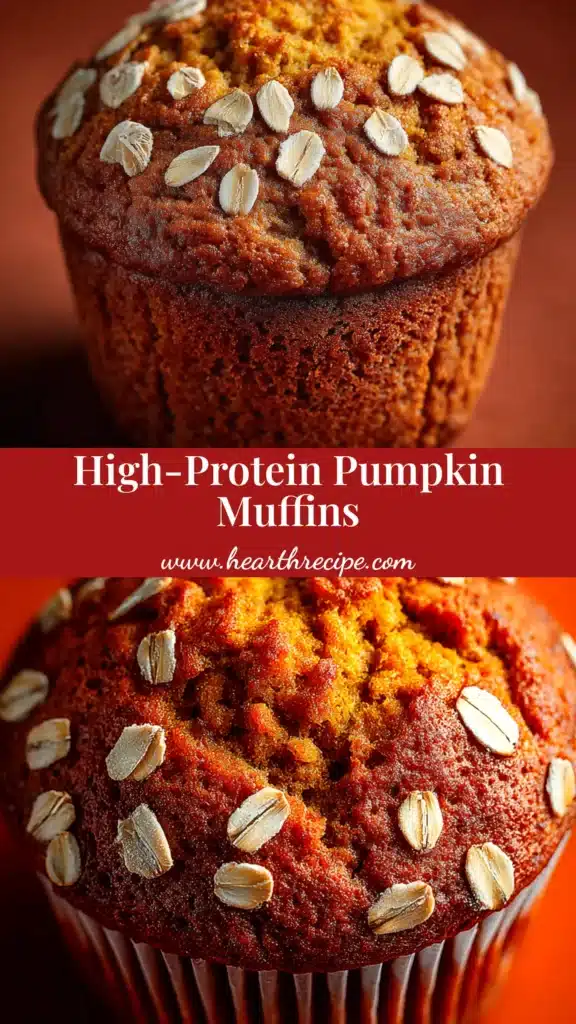 Pumpkin Protein Muffins (Easy & Moist Recipe) 4 A stack of moist pumpkin protein muffins on a white plate, with one muffin split open to show its tender texture. Perfect for a healthy fall breakfast or snack.