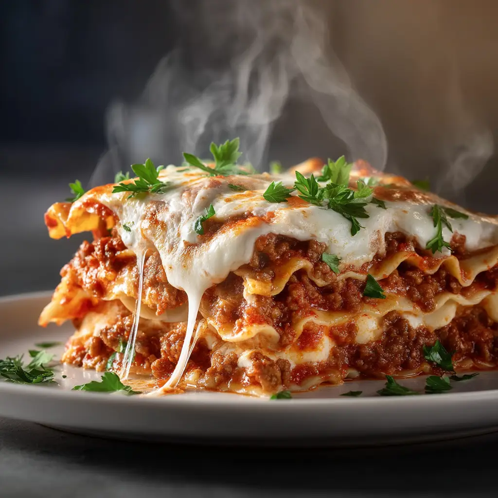 Easy Lasagna Recipe (Classic & Foolproof) 1 A close-up of the simple lasagna ingredients, including ricotta cheese, mozzarella, and a jar of marinara sauce.