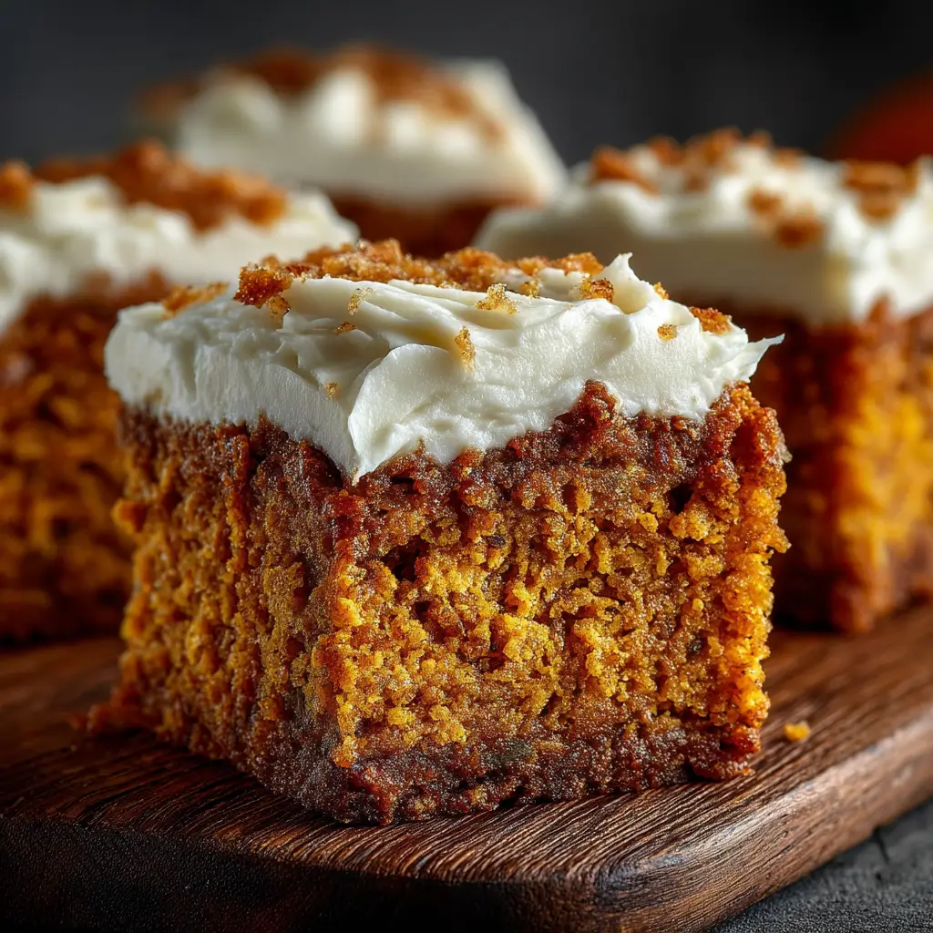Sheet Pan Pumpkin Bars with Cream Cheese Frosting 1 The pumpkin bar batter being spread evenly into a greased 18x13-inch sheet pan with a spatula, just before going into the oven.
