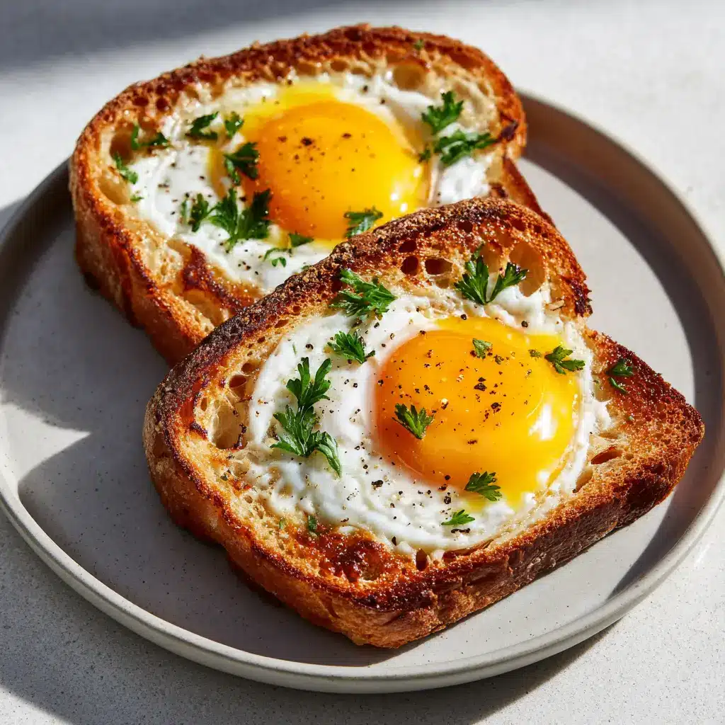 A delicious variation of air fryer egg toast, topped with melted cheese and fresh herbs for extra flavor. A savory and satisfying breakfast idea.