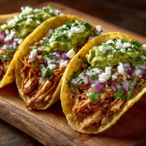 Extreme close-up of a single chicken street taco, highlighting the texture of the seasoned chicken and fresh cilantro.