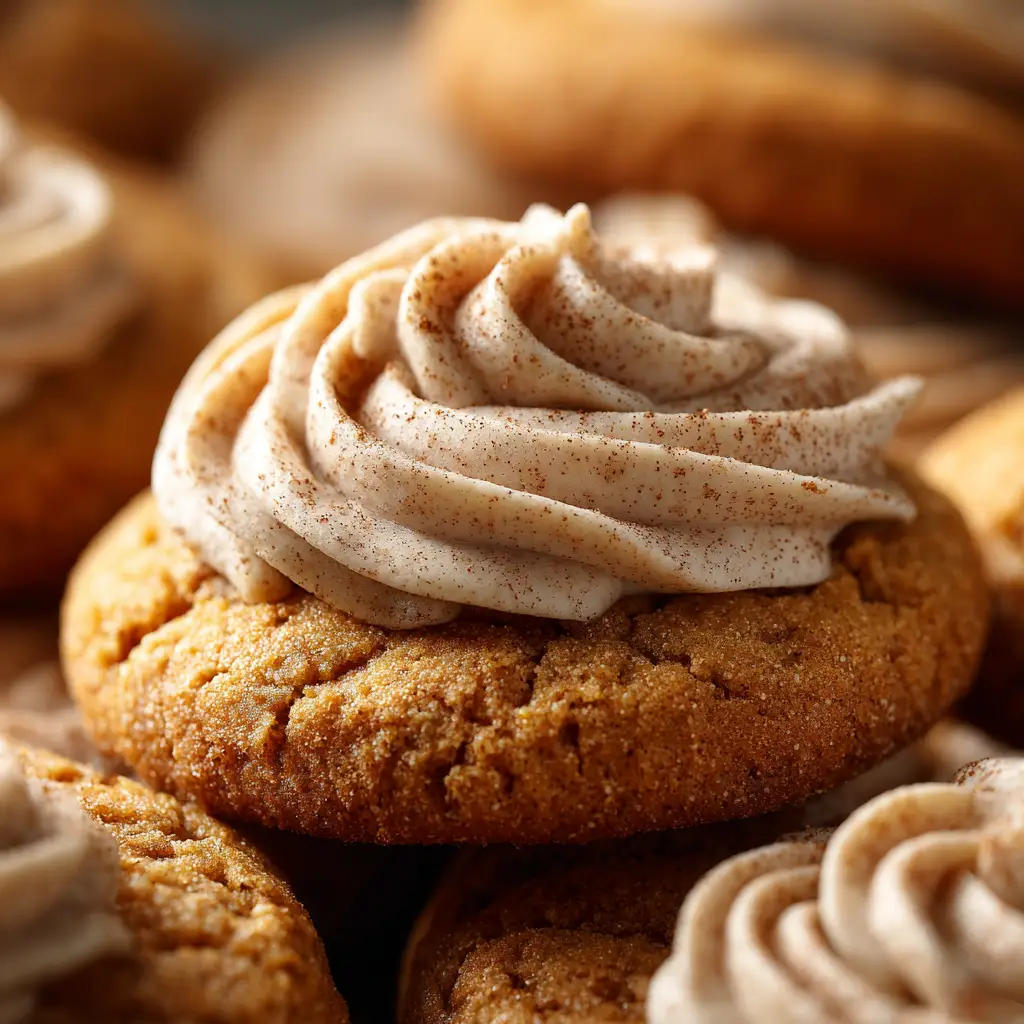 A batch of freshly baked soft pumpkin cookies cooling on a wire rack before being frosted. The cookies are golden orange and uniform in size.