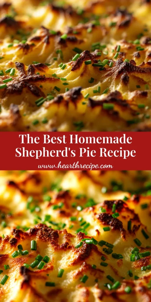 Shepherd's Pie Recipe (Easy, Classic & Authentic) 4 A delicious, golden-brown Shepherd's Pie recipe fresh out of the oven in a casserole dish, with a spoonful scooped out to show the savory lamb filling.