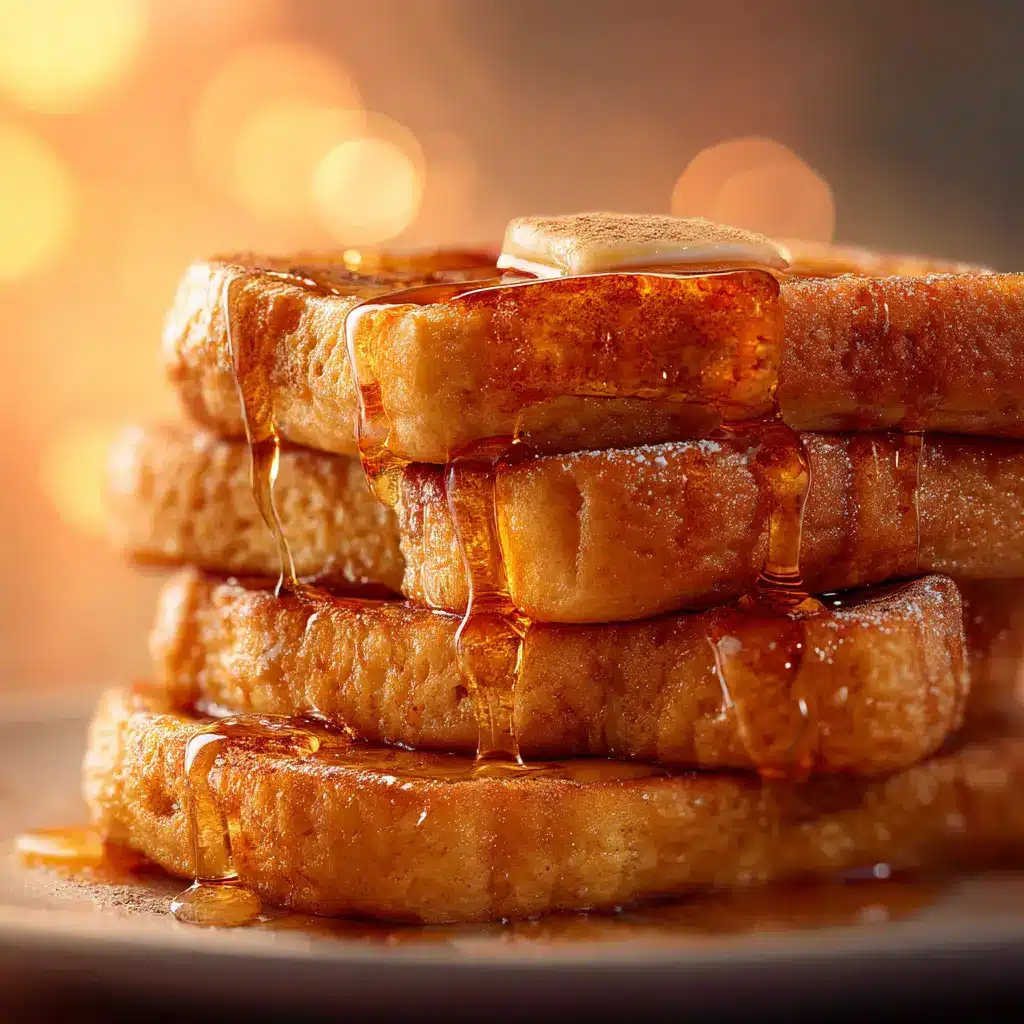 Two slices of perfectly cooked fluffy French toast on a hot griddle, showcasing their beautiful golden-brown and slightly crispy exterior.