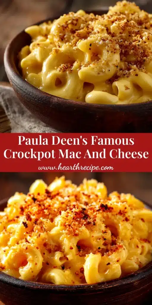 A large white bowl of creamy crockpot mac and cheese, garnished with fresh parsley. The perfect slow cooker recipe for easy, cheesy comfort food.