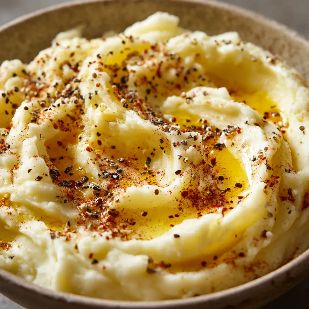 Slow Cooker Mashed Potatoes: The Easiest, Creamiest Recipe 2 An extreme close-up shot of fluffy crockpot mashed potatoes, showing their smooth and creamy texture.