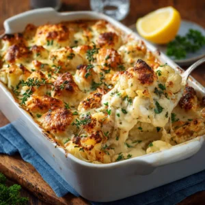 A close-up spoonful of keto chicken casserole, highlighting the creamy sauce, tender chicken, and vibrant green broccoli, showcasing its delicious texture.