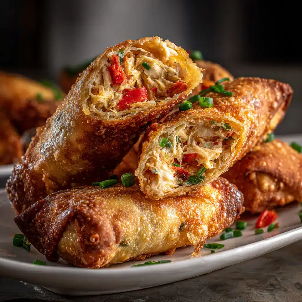 Crab Cake Egg Rolls: The Ultimate Crispy Appetizer 2 A close-up shot of several golden-brown crab cake egg rolls on a serving plate, highlighting their perfectly crispy texture.