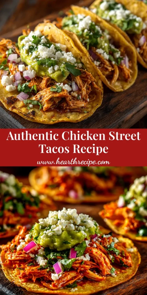 A platter of authentic chicken street tacos topped with fresh cilantro and onions, with a lime wedge on the side. This easy recipe is perfect for a weeknight dinner.