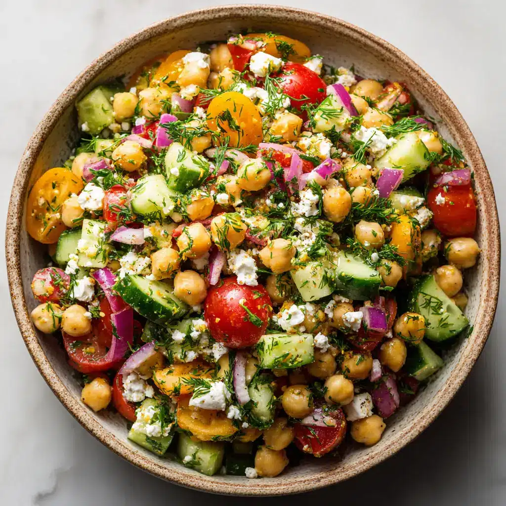 A serving of the finished healthy cucumber salad in a white bowl, garnished with fresh herbs.