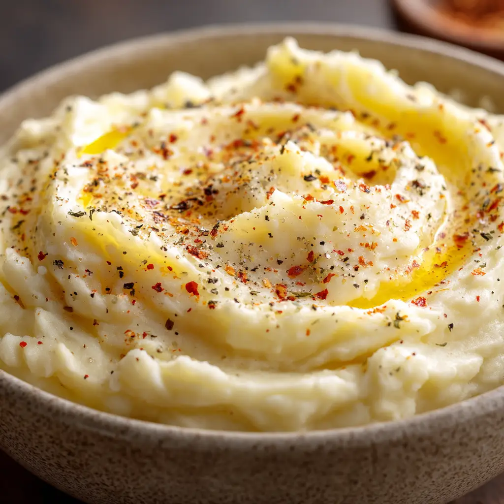 Slow Cooker Mashed Potatoes: The Easiest, Creamiest Recipe 1 A spoonful of fluffy slow cooker mashed potatoes being lifted from a bowl, ready to be served.