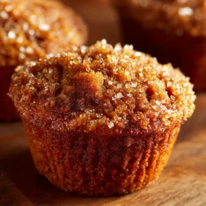 The batter for gingerbread muffins being mixed in a glass bowl, showing the rich, dark molasses color.