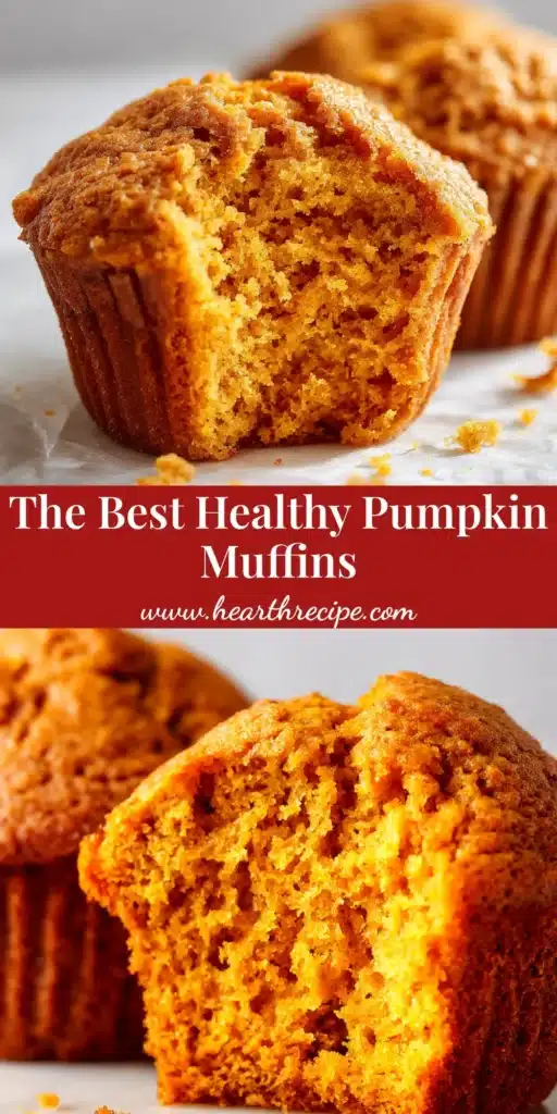 A platter of healthy pumpkin muffins, with one cut open to show the moist, fluffy texture. A small bowl of pumpkin spice is nearby.