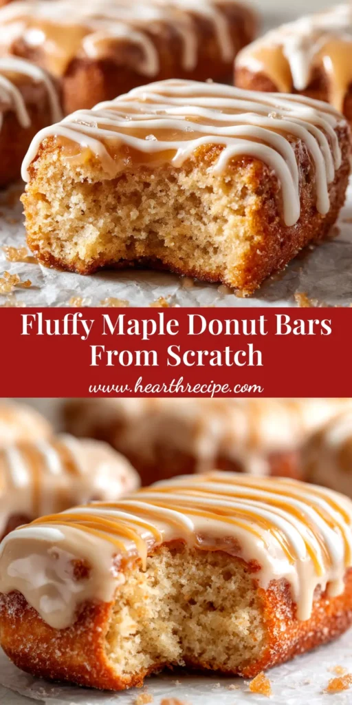 Homemade Maple Donut Bars (The Easiest Recipe!) 4 A stack of homemade maple donut bars on a plate, with a rich, glossy maple glaze dripping down the sides. The perfect easy donut recipe.