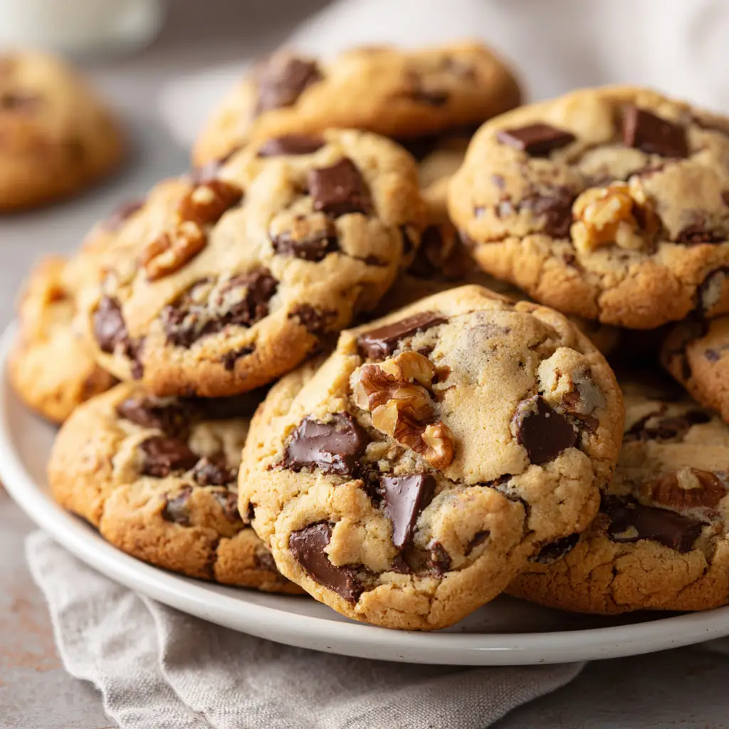 The process of decorating the easy Thanksgiving cookies, showing a hand placing candy corn 'feathers' onto a chocolate-frosted cookie.