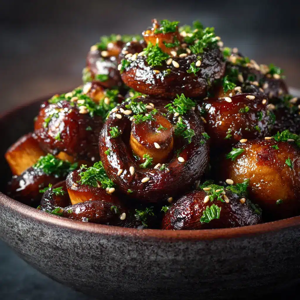 Honey Soy Roasted Mushrooms: The Ultimate Savory Side Dish 1 A bowl of honey soy mushrooms being tossed in a savory glaze before roasting, showing the fresh ingredients.