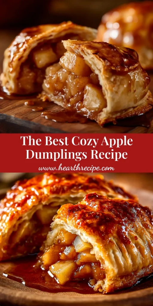 A golden-brown baked apple dumpling on a white plate, drizzled with caramel syrup, with a scoop of vanilla ice cream. This shows the final result of the old-fashioned apple dumpling recipe.