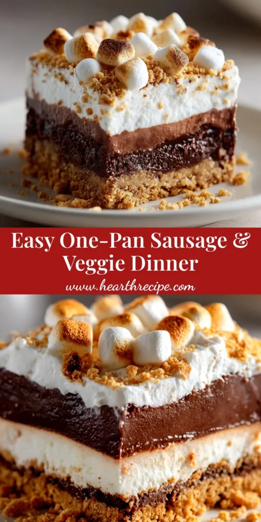 A top-down view of a delicious one pan sausage green beans and potatoes recipe fresh from the oven on a baking sheet.