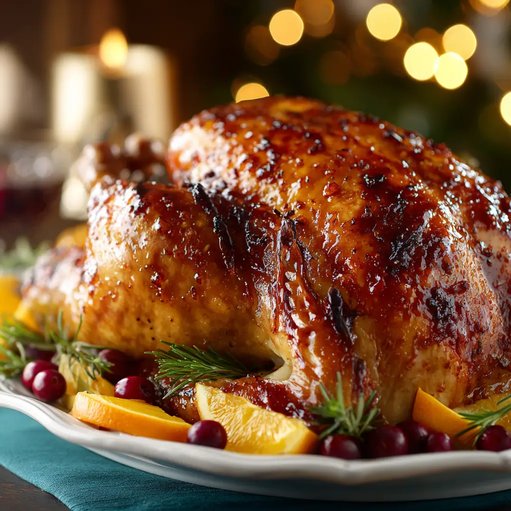 Roast Turkey Recipe (The Ultimate Foolproof Guide) 1 A whole raw turkey on a roasting rack, seasoned with herb butter and stuffed with aromatics before going into the oven. The first step in our easy roast turkey recipe.