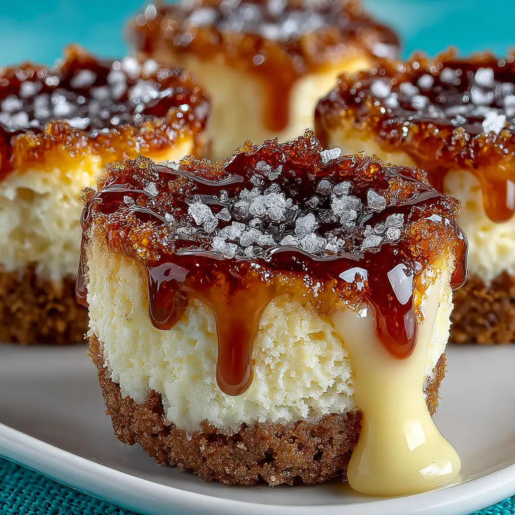 Crème Brûlée Cheesecake Cupcakes: The Ultimate Dessert Mashup 1 The process of caramelizing the sugar on a cheesecake cupcake with a kitchen torch, showing the sugar bubbling and turning amber.
