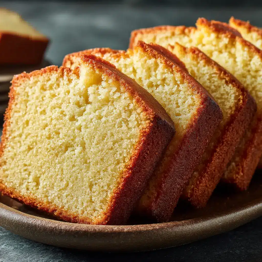 The thick vanilla pound cake batter being poured into a greased and floured bundt pan before baking.