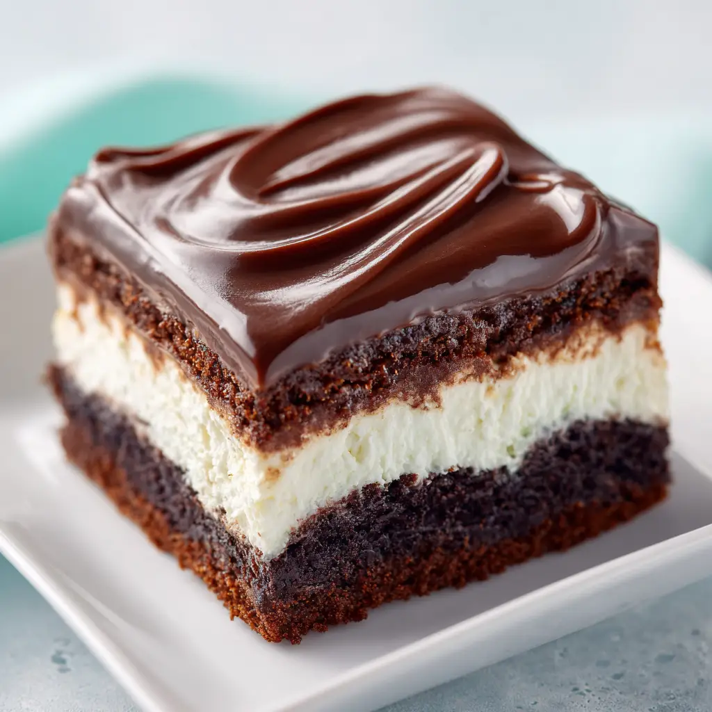 A beautiful overhead shot of the Ding Dong Cake with its glossy chocolate ganache topping, ready to be served.