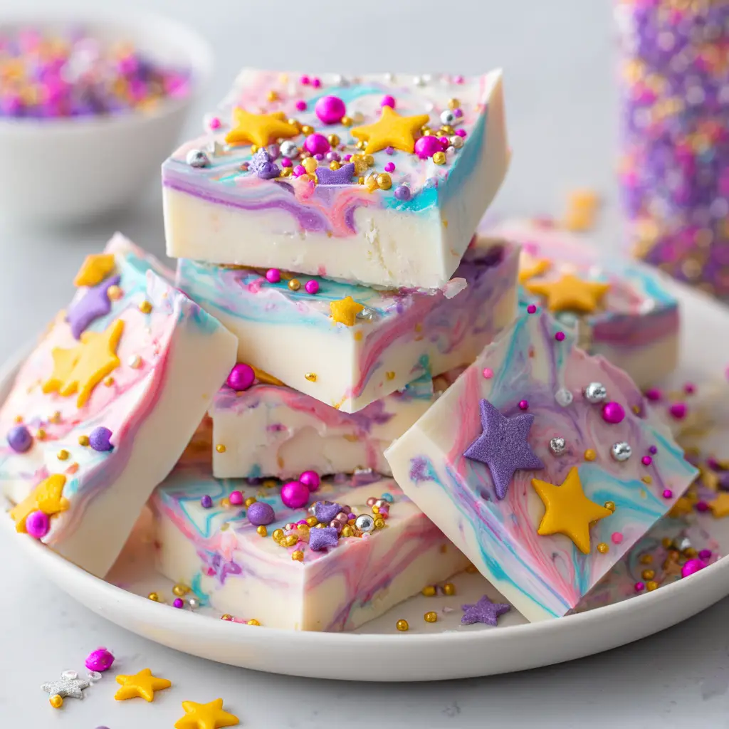 Step-by-step process of making rainbow yogurt bark, with bowls of colored yogurt ready to be swirled.