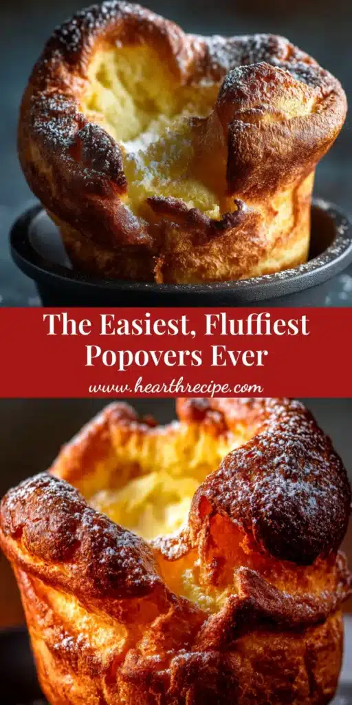 Popover Recipe: The Secret to Tall, Airy, Perfect Popovers 3 An amazing Popover Recipe that creates tall, airy popovers with golden brown tops. A single popover is shown next to the full pan.