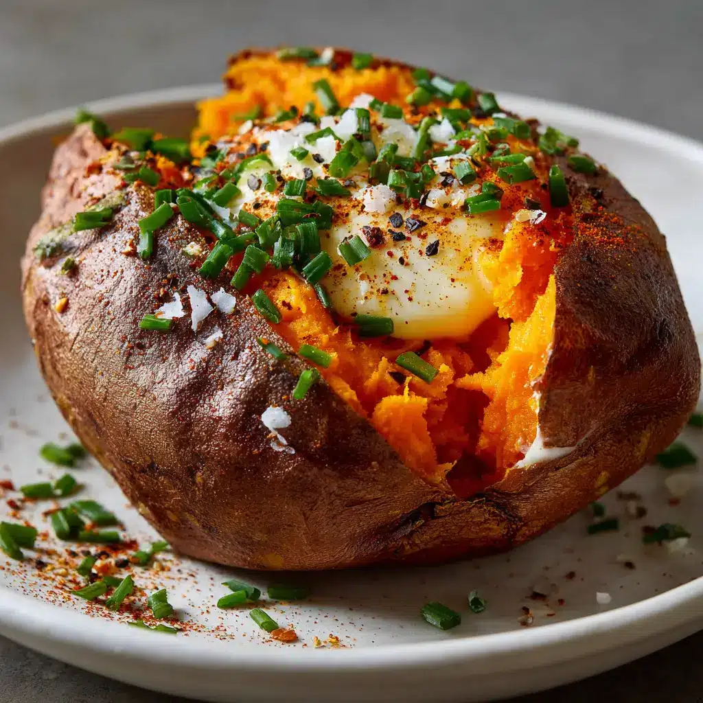 Baked Sweet Potato: The Ultimate Guide to Perfect Results 2 Four raw sweet potatoes being prepared for baking on a baking sheet, coated in olive oil and seasoned with salt and pepper.