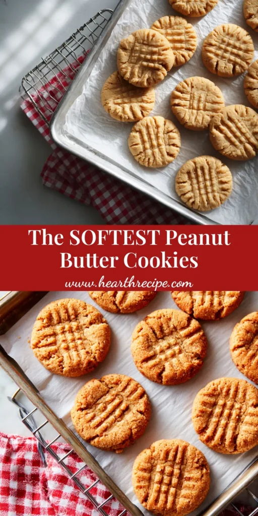 A stack of soft peanut butter cookies with the classic criss-cross pattern, ready to be shared. The perfect chewy peanut butter cookie recipe.