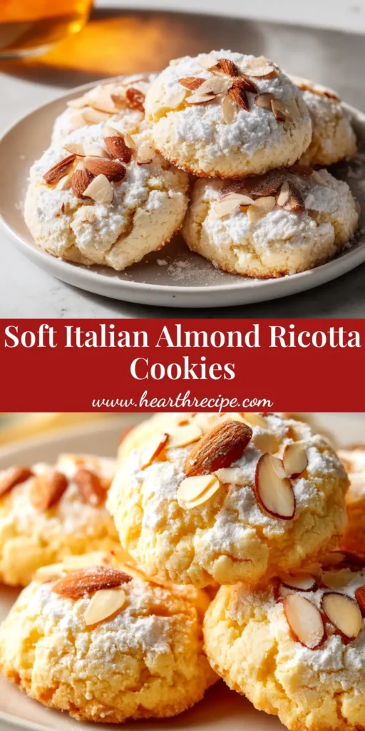 A platter of soft Almond Ricotta Cookies, drizzled with a sweet almond glaze and topped with festive sprinkles. The perfect easy Italian cookie recipe.