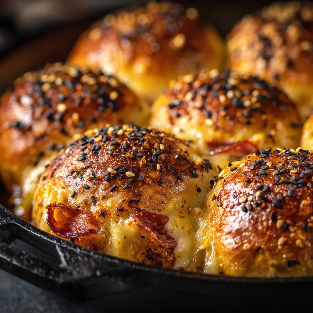 A detailed photo showing the process of layering pepperoni and mozzarella cheese on Hawaiian rolls to make homemade pizza sliders.
