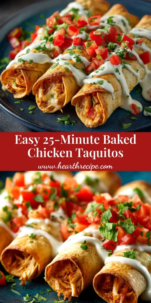 A platter of crispy baked cream cheese chicken taquitos, golden brown and garnished with fresh cilantro. The ultimate easy and delicious appetizer recipe!