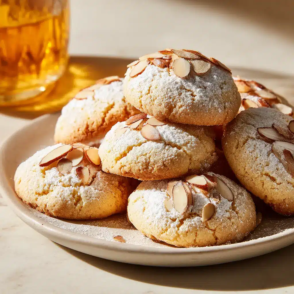 A batch of freshly baked almond ricotta cookies cooling on a wire rack before being glazed. Their golden edges indicate they are baked to perfection.