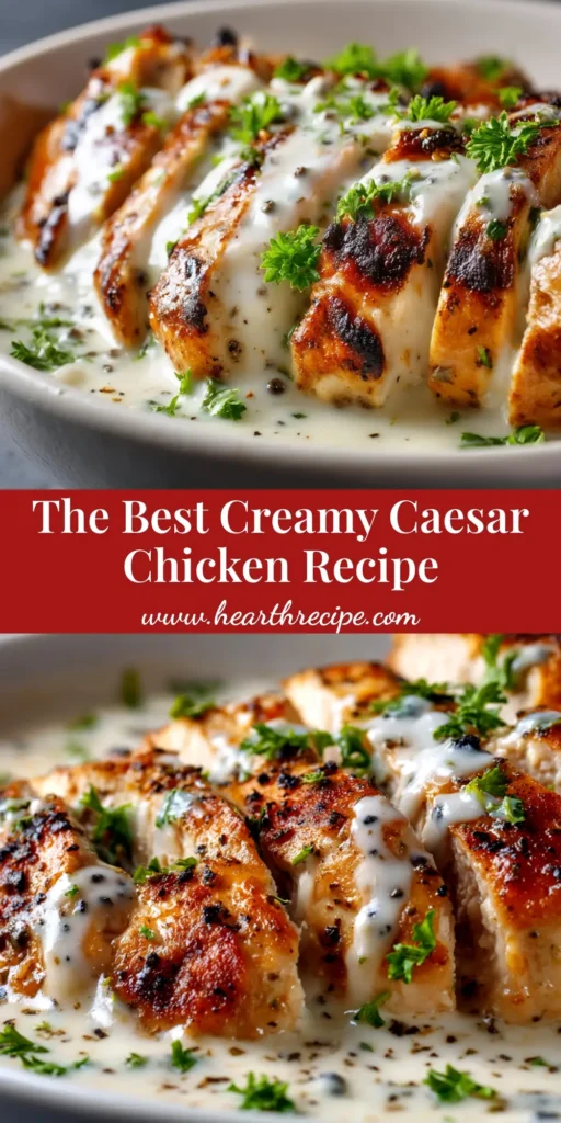 Caesar Chicken: The Ultimate Guide to Juicy, Flavorful Perfection 3 A beautiful platter of sliced Caesar Chicken, golden brown and juicy, ready to be served over a fresh salad. The ultimate easy and flavorful dinner idea.