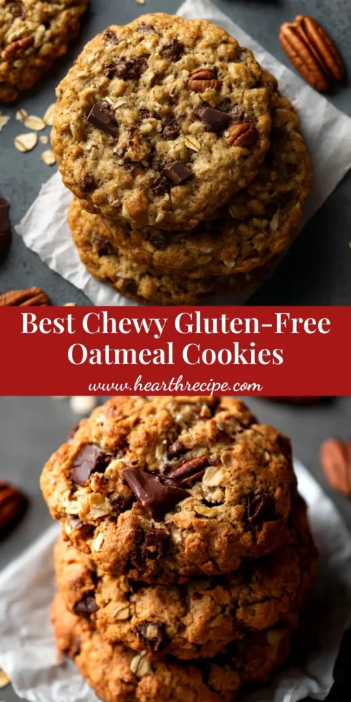 Gluten-Free Oatmeal Cookies: The Ultimate Chewy & Easy Recipe 3 A stack of chewy Gluten-Free Oatmeal Cookies on a white plate, ready to be eaten. The perfect easy recipe for gluten-free baking.