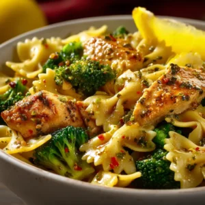 A close-up view of a piece of Cowboy Butter Chicken, showing the juicy texture of the meat and the rich, spicy butter sauce.