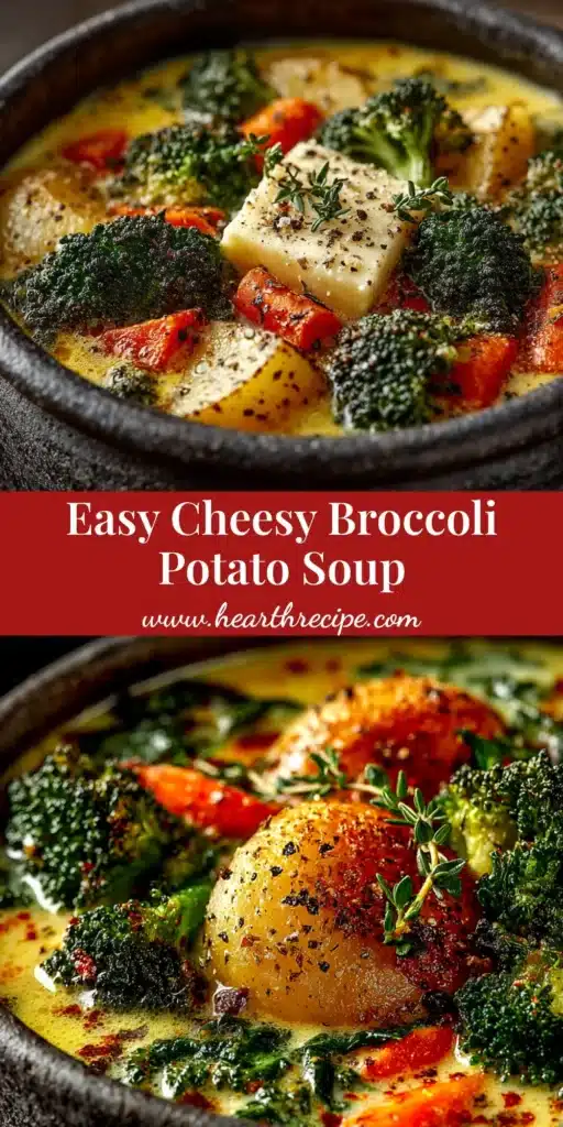 A large white bowl filled with creamy broccoli potato soup, garnished with fresh parsley. This image showcases the final dish for the easy broccoli potato soup recipe.