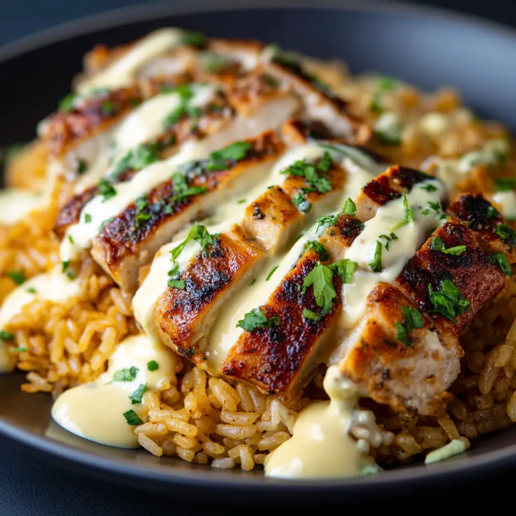 An extreme close-up of a fork lifting a piece of chicken smothered in rich, velvety cheese sauce from the skillet. The cheese sauce is clinging to the chicken perfectly.