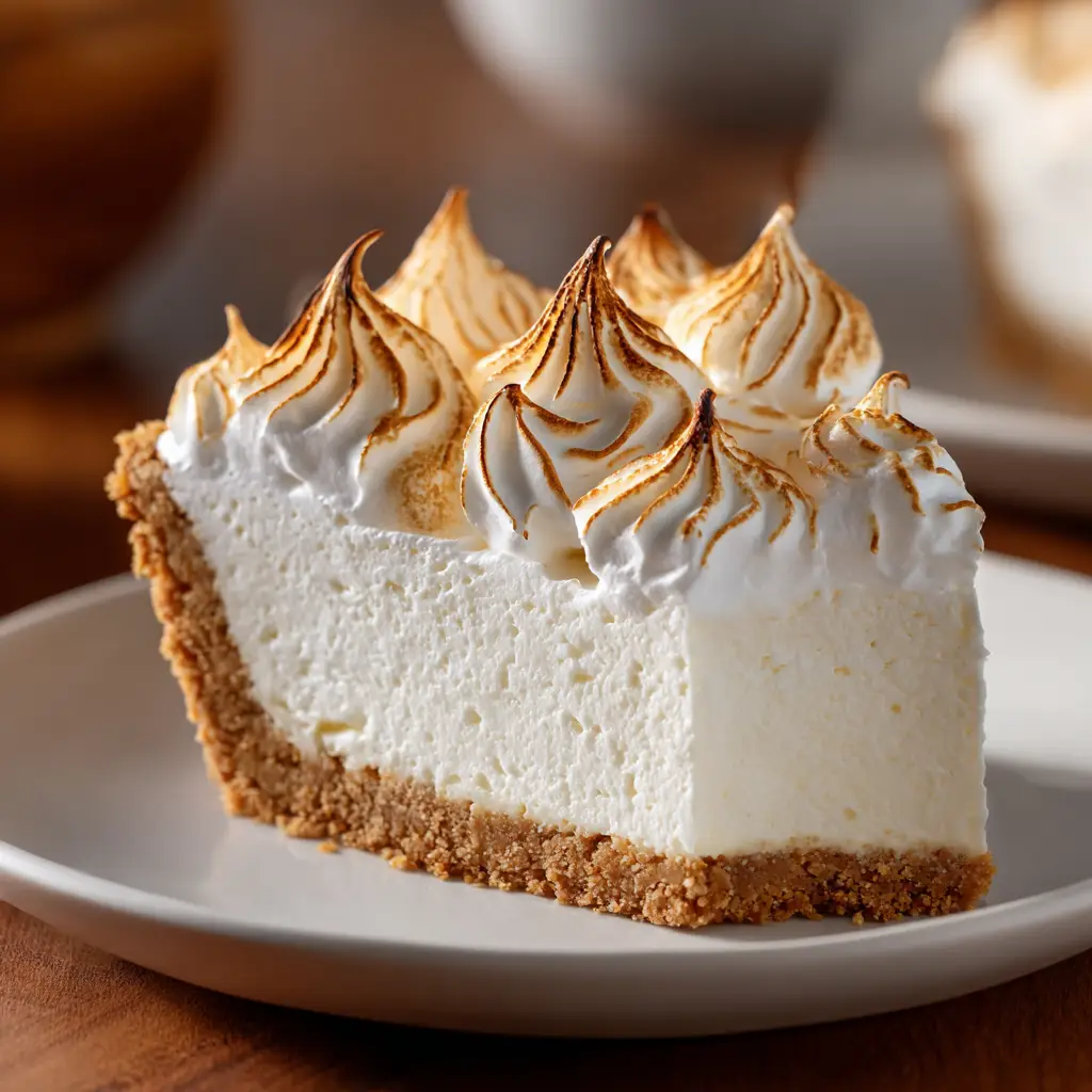 The entire No-Bake Marshmallow Cheesecake, freshly set and ready to be served, garnished with a few mini marshmallows on top.