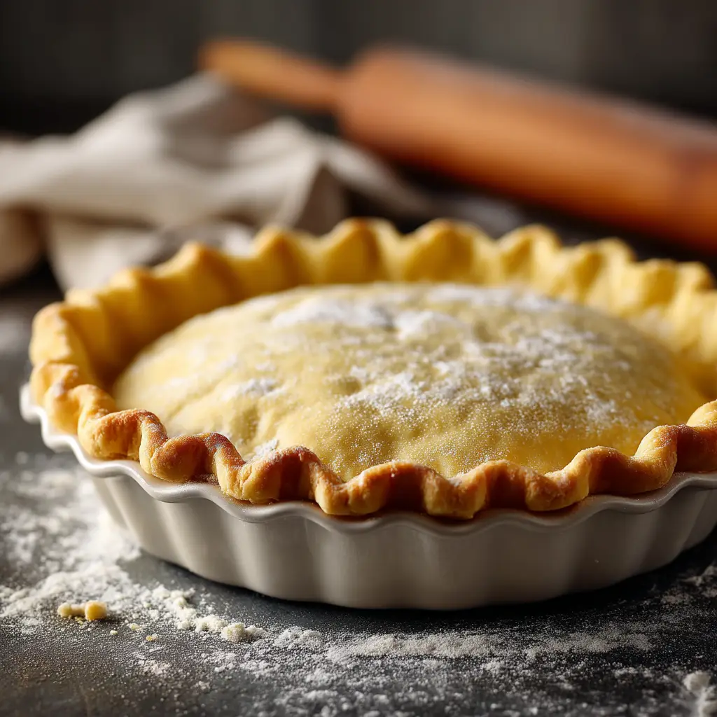 Pie Crust Recipe: The Easiest, Flakiest All-Butter Crust 1 A golden-brown baked pie crust sitting on a cooling rack, demonstrating the results of the flaky pie crust recipe.