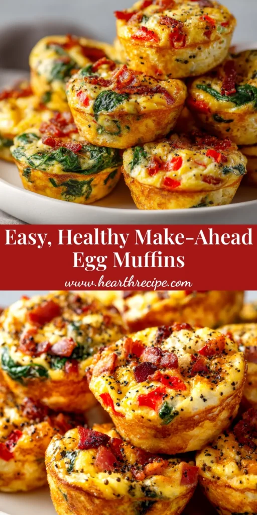 Egg Muffins: The Perfect Make-Ahead Breakfast 3 A stack of delicious, fluffy Egg Muffins on a plate. The perfect healthy, make-ahead breakfast recipe for busy mornings. These keto-friendly egg cups are packed with protein and veggies.