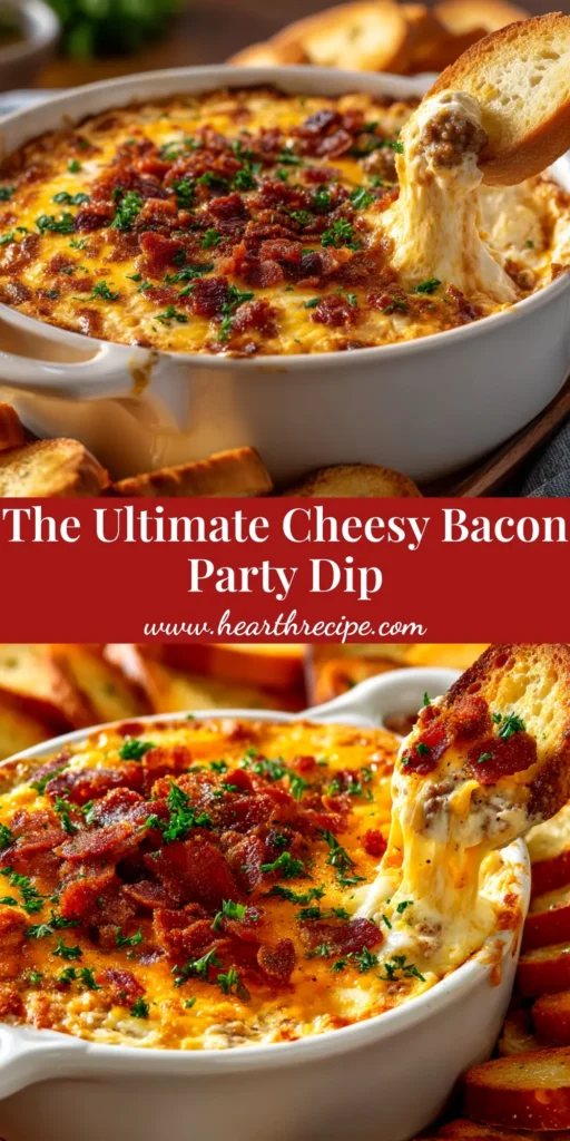 A shareable pin image showing a bowl of creamy, baked Hissy Fit Dip with text overlay reading 'The Ultimate Hissy Fit Dip Recipe'.