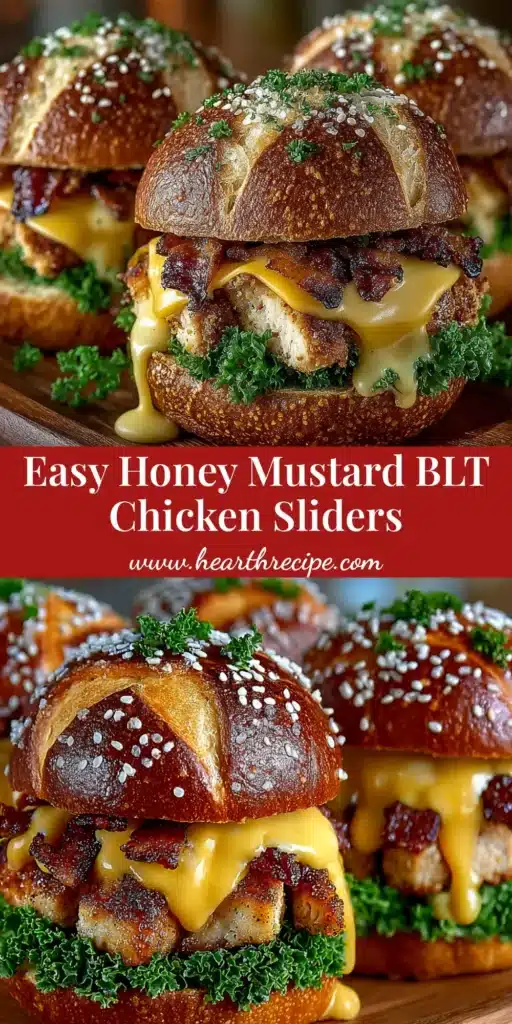 A platter of delicious Honey Mustard BLT Chicken Sliders on Hawaiian rolls, garnished with fresh parsley and ready to be served.